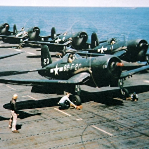 Vought F4U-4 Corsair -ready to launch of aboard USS Ran