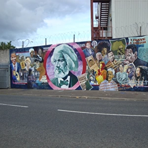 Wall mural of famous people at Belfast