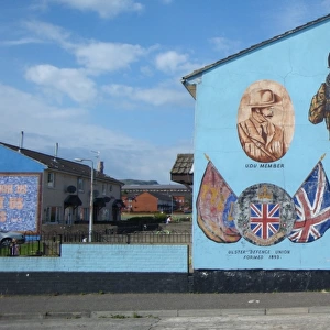 Wall mural of U. D. U, U. F. F & U. D. A members at Belfast