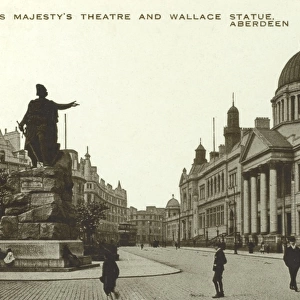 The Wallace Statue and HM Theatre, Aberdeen
