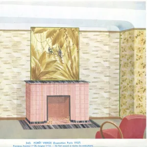 Wallpaper designs shown in a sample interior