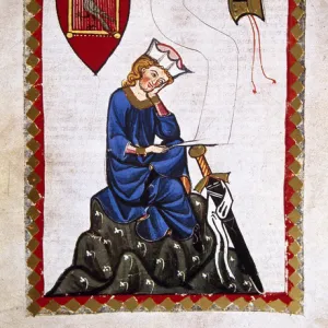 WALTHER VON DER VOGELWEIDE (1170-1230). Codex Manesse (ca. 13