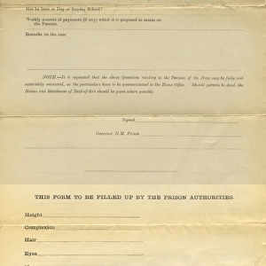 Wandsworth Reformatory Admission Form Page 2