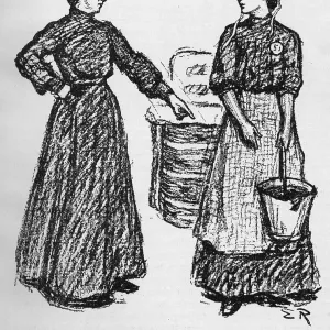 Wardress and suffragette inmate, Holloway Prison