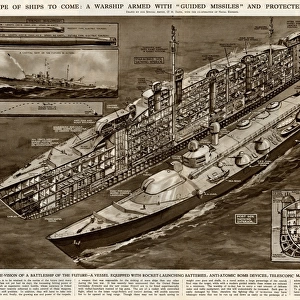 Warship with guided missiles by G. H. Davis