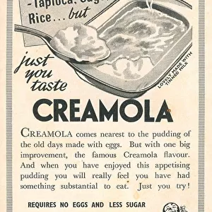 Wartime Creamola Advertisement