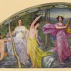 Washington, Library of Congress Mural - Muse of Lyric Poetry