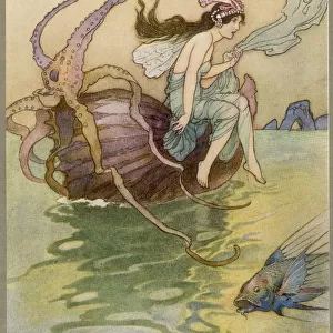 A water-nymph with fishes