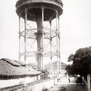 Water tower, Shanghai, China, circa 1890. Date: circa 1890