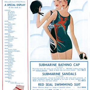 Water Wear for Whitsun - 1930s swimwear advertisement