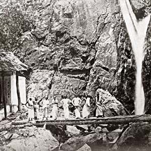 Waterfall, Penang, Malaysia, circa 1880s. Date: circa 1880s