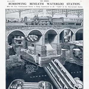 Waterloo Underground Station - cross-section 1926