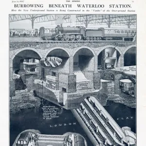 Waterloo Underground Station - cross-section 1926