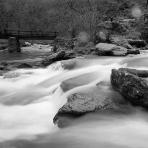 Watersmeet joining of the East Lyn River and Hoar Oak Water