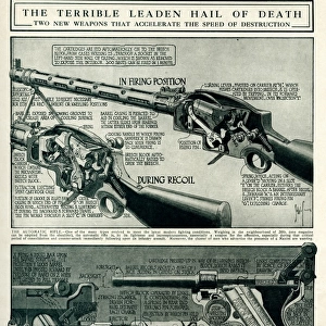 Two weapons automatic rifle & Germans automatic pistol 1917