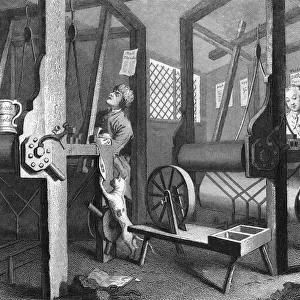 Weaving at Spitalfields, England, Industry and Idleness