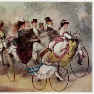 Wedding party on bicycles