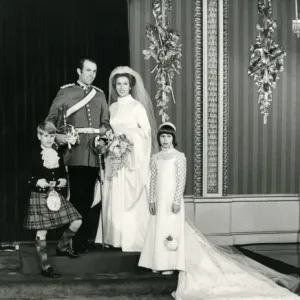 Wedding of Princess Anne at Buckingham Palace, 1973 Print. Art Prints,  Posters & Puzzles from Mary Evans