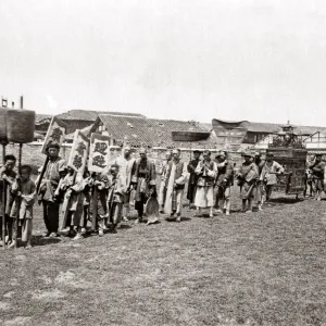 Wedding procession, China, circa 1880s. Date: circa 1880s Wedding procession, China, circa 1880s. Date: circa 1880s
