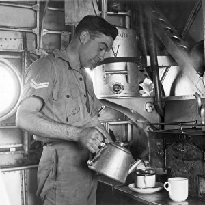 In the well-equipped galley of the Short Sunderland