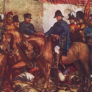 Wellington and Blucher meet after Battle of Waterloo