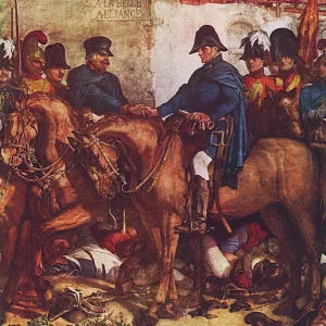 Wellington and Blucher meet after Battle of Waterloo