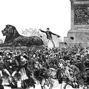 West End riots: break up of Trafalgar Square meeting, 1886