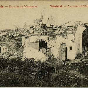 Westende, Belgium -- ruined building, WW1