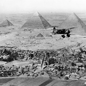 Westland Lysander over the Great pyramids