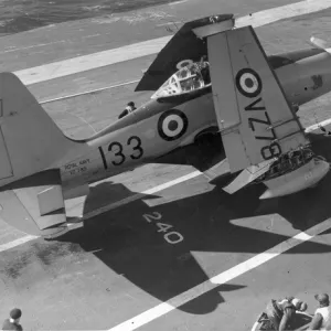 Westland Wyvern S4 VZ789 on a carrier deck with wings folded