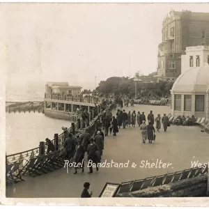 Weston-super-Mare, Avon: Rozel bandstand and shelter Date: 1930s