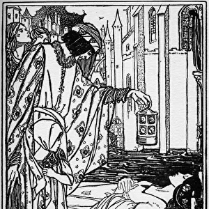 Out upon the wharfs they came. Illustration by Florence Harrison from Tennysons poem