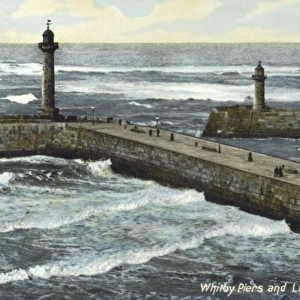 Whitby Piers and lighthouses, Yorkshire