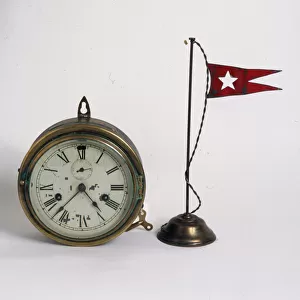 White Star Line flag and clock
