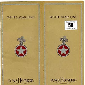 White Star Line, RMS Homeric, brochure cover