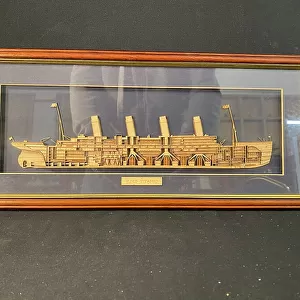 White Star Line, RMS Titanic - cross section framed picture