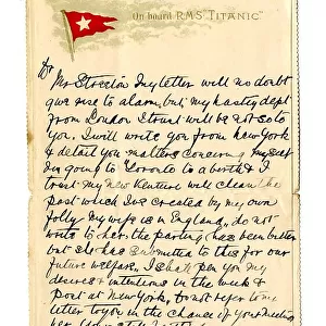 White Star Line, Titanic lettercard written on board