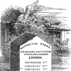 The Whityngton Stone, Holloway, London, 1854