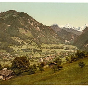 Wilderswil village, Schynige Platte, with Mount Eiger, Monch