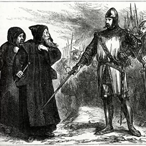 William Wallace, Scottish leader, talking to two Dominican friars who were acting as