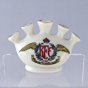 Willow china posy vase - crest of Royal Flying Corps