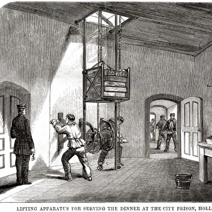 Winch-operated dinner lift at Holloway Prison