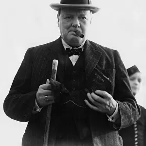 Winston Churchill at Croydon Airport, 1939