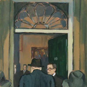 Winston Churchill entering No 10 Downing St by David Wright