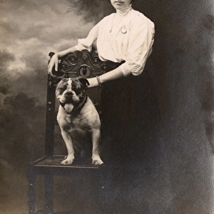 Woman and her Bulldog