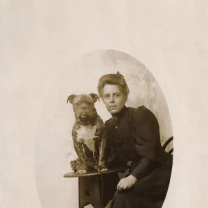 Woman with Bulldog