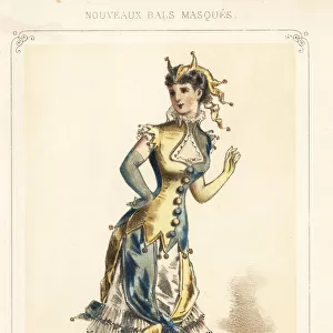 Woman in costume as a Marotte (jesters stick)