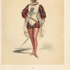 Woman in costume as a page in La Mascotte, 1880s