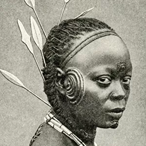 Woman with decorative scars, Belgian Congo, Central Africa