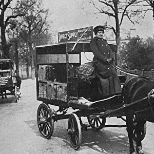 Woman delivery van driver, WW1